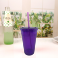 thumbnail image 4 of Heily Double Wall Tumbler, Reusable Iced Coffee Cup, Clear, Plastic, Set of 1, 4 of 5