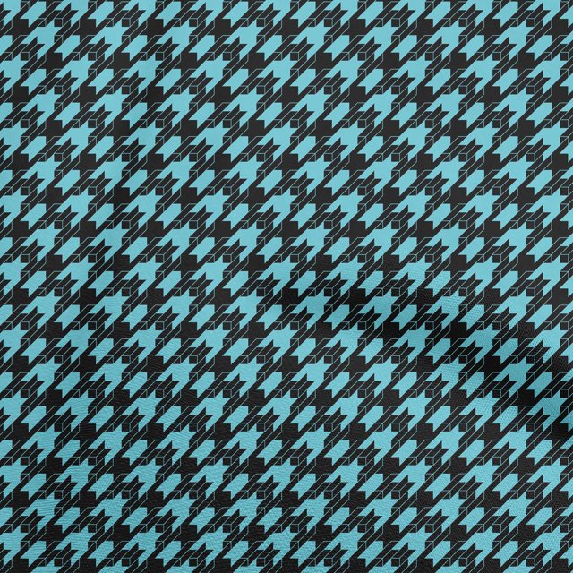 oneOone Cotton Cambric Light Blue Fabric Houndstooth Craft Projects Decor Fabric Printed By The Yard 42 Inch Wide