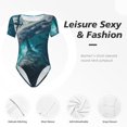 thumbnail image 4 of KLL Avion Requin pour Femmes Justaucorps à Manches Courtes, Justaucorps Aguichant une Pièce Col Rond Justaucorps Shapewear Contrôle du Ventre-TG, 4 of 7