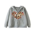 thumbnail image 1 of MesaSe Women Hoodie  Heart Letters Leopard Print Sweatshirt with Pockets, 1 of 3