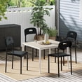 thumbnail image 2 of Ourlova Outdoor Patio Dining Chairs Set of 4 - Stackable Plastic Kitchen Chairs - Steel Legs Support - Waterproof and Stain-Resistant - Easy Assembly - Suitable for Indoor and Outdoor - Black, 2 of 7