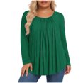 thumbnail image 1 of Hauts pour Femmes Grande Taille, Chemises Décontractées à Manches Longues Coupe Décontractée, Blouses à Col Rond T-Shirt Surdimensionné Confortable, Tenue d'Intérieur Tendance 2026 pour Usage Quotidien, 1 of 5