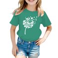 thumbnail image 1 of PMVFHDE T-Shirts Fille T-Shirts d'Été Chemises pour Fille 2025 T-Shirt Fille Hauts Manches Courtes Hauts d'Été pour Fille Imprimé St. Pat Col Rond Manches Courtes pour Filles Vert Armée,12-13ans, 1 of 3