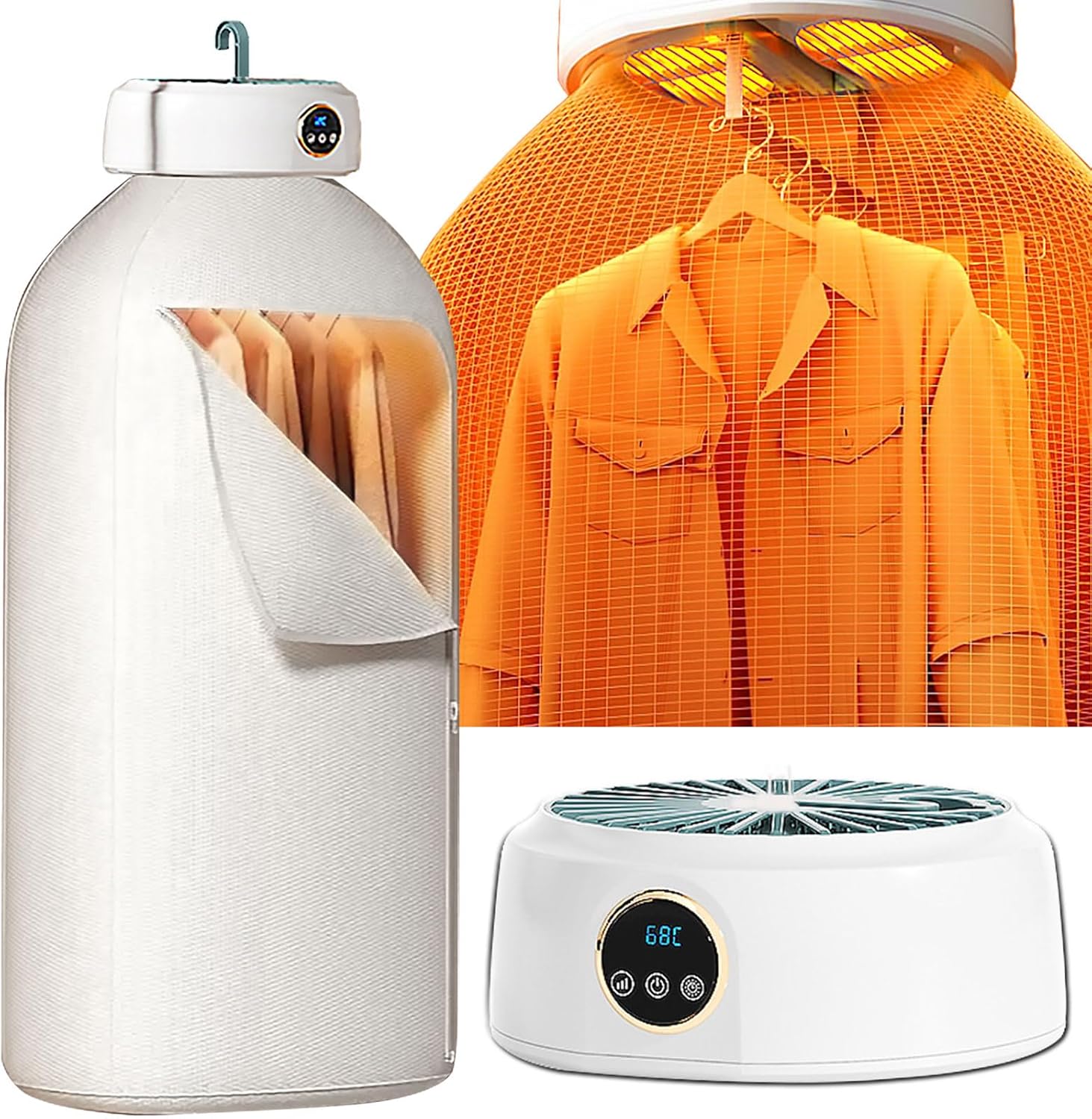 Moyufoby Portable Clothes Dryer | Mini Dryer for Clothes | Portable Dryer for Apartments - Compact, Multi-Scenario Use for Travel, Apartment, Hotel, Studio, Home
