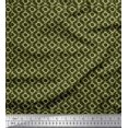thumbnail image 1 of Soimoi Green Silk Fabric Round Geometric Fabric Prints By Yard 42 Inch Wide, 1 of 4