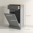 thumbnail image 3 of HOMCOM Armoire à Déchets Basculante, Armoire à Poubelle Dissimulée avec Tiroir, 3 of 10