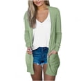 thumbnail image 1 of Timegard Cardigan for Women Eyelets Lightweight Open Front Long Sleeve Outwear Beach Cover Ups with Pockets, 1 of 6