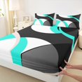 thumbnail image 3 of Erosebridal Cyab Black Geometic King Sheet Sets,Abstract Geometry Bedding King Size,Circle Round Bed Sheets Set King Size,Lightweight Room Decor,4-Piece, 3 of 7