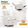 thumbnail image 3 of Korser Manual Swivel Rocker Recliner Chair with Side Pockets Nursery Glider Recliner for Living Room, Nursery, Beige, 3 of 7