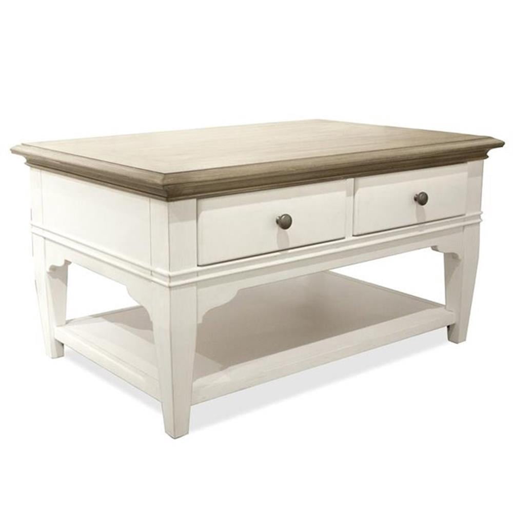 Bowery Hill Table Basse Rectangulaire en Bois Franc Massif Naturel avec Tablette Fixe 36 Pouces x 24 Pouces