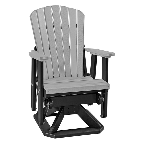 American Furniture Classics Fauteuil Pivotant à Bascule pour la Maison et le Bureau Modèle 510LGB à Dossier en Éventail, Gris Pâle et Noir