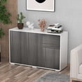 thumbnail image 2 of HOMCOM Buffet de Cuisine avec Tiroirs à Ouverture par Pression et Armoires de Rangement, Gris, 2 of 10
