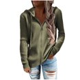 thumbnail image 1 of Hauts à Manches Longues pour Femmes Décontractés Mode Décontractée Chandail à Capuche Uni à Manches Longues pour Femmes Hauts Zippés Cardigan Manteau pour Dames, 1 of 5