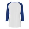 thumbnail image 5 of ManxiVoo Relaxed Fit Womens Top V Neck 3 4 Sleeve Button Front Shirt with Raglan Sleeves for Summer M Size Blue, 5 of 5
