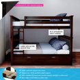 thumbnail image 2 of BEDSMART Solid Wood Full Over Full Bunk Bed With Trundle | Espresso, 2 of 7