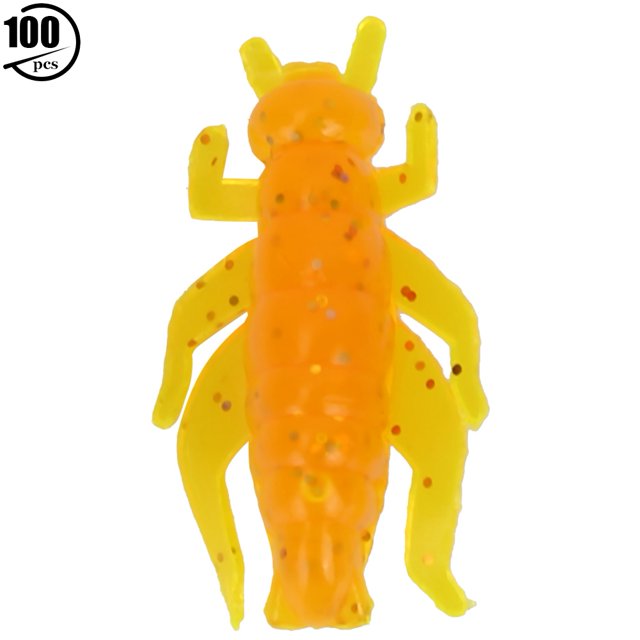 5 Pack 2.3cm Appâts de Cricket Doux Simulation Insecte Leurres pour la Carpe Mouche Appâts de Pêche (Orange)