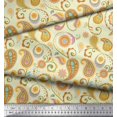 thumbnail image 3 of Soimoi Yellow polyester Crepe Fabric Mandala & Paisley Print Fabric by the Yard 42 Inch Wide, 3 of 4