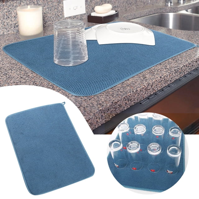 Placemat 2 Kitchen Drying Mat for Efficient Dish Air Drying Ultrafine Fiber Highly Absorbent Quick Drying Pad for Cups Pots and Dishes