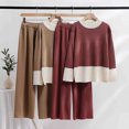 thumbnail image 4 of Yuyuzo Womens Ribble Knit 2 Piece Sets Long Sleeve Turtleneck Pullover Sweaters with Straight Leg Pants Suits, 4 of 4