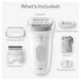 thumbnail image 2 of Braun Silk-épil 7 Epilator, Wet and Dry, Wide Head, Includes Shaver Head and Trimmer Comb, SE7-041, Silver, 2 of 13