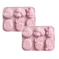 thumbnail image 1 of Oleegame 2PC Cookie Mold Easter Rabbit Egg Silicone Cake Chocolate Cake Baking Abrasive Pink, 1 of 8