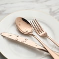 thumbnail image 4 of Rose Gold Silverware Set, 20 Piece Stainless Steel Flatware Cutlery Set for 4, Mirror Finish, Dishwasher Safe, 4 of 8