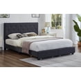 thumbnail image 1 of Zoey Charcoal Button Tufted Adjustable Headboard Platform Storage Bed, 1 of 3