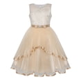 thumbnail image 1 of Robe de Demoiselle d'Honneur Beige pour Fille, Robe de Mariage, 5 Ans, 1 of 6