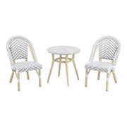 Furniture of America Dakie Aluminum 3pc Patio Chair and Table Set in Gray