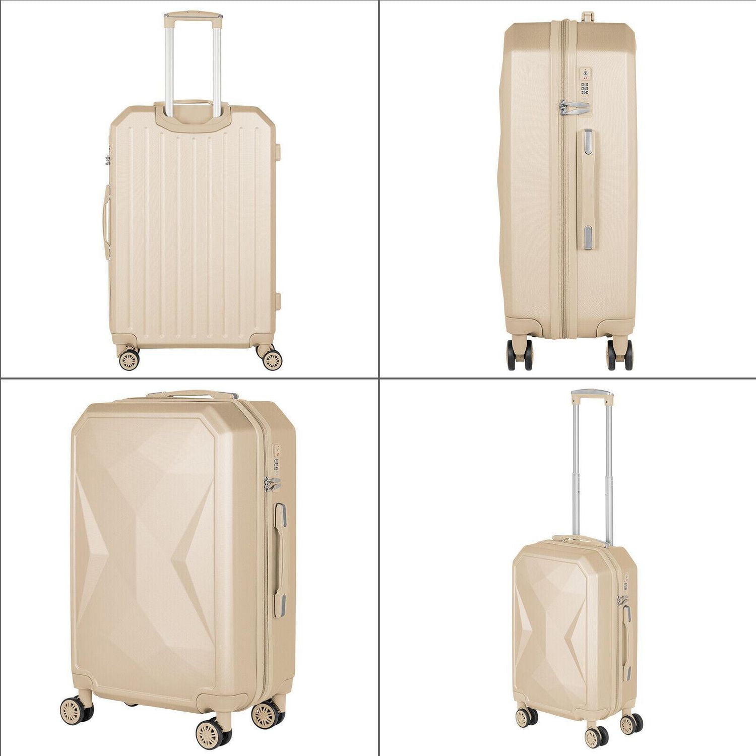 HIKOLAYAE Valise verticale avec roulette à 8 roues, 5 pièces - Conforme à la TSA