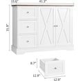 thumbnail image 2 of Buffet Cabinet with Storage Drawers and Doors, Farmhouse Coffee Bar Cabinet with Adjustable Shelf for Kitchen, Living Room, White, 2 of 7