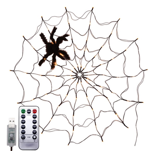 Amdohai Spider Web Lamp with Black Spider Warm White Remote Control 8