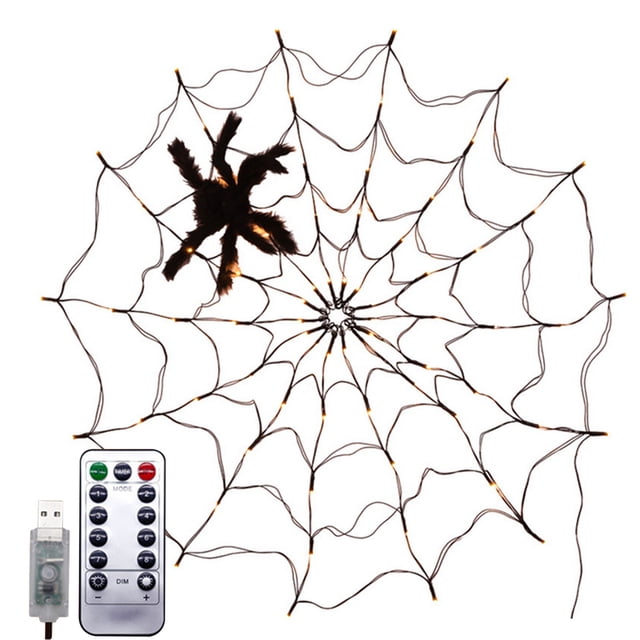 Amdohai Spider Web Lamp with Black Spider Warm White Remote Control 8
