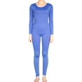 thumbnail image 1 of LAVRA Womens Microfiber Long Johns Thermal Underwear Two Piece Set -Medium-Royal Blue, 1 of 2
