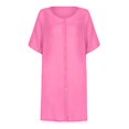 thumbnail image 4 of FcBaudy Robe à Manches Courtes à Col en V, Robes d'Été pour Femmes, Robes pour Femmes Robe-Chemise pour Femme Robe Courte Robe à Manches Courtes Chemise Unie à Empiècements Robe pour Femme, 4 of 8
