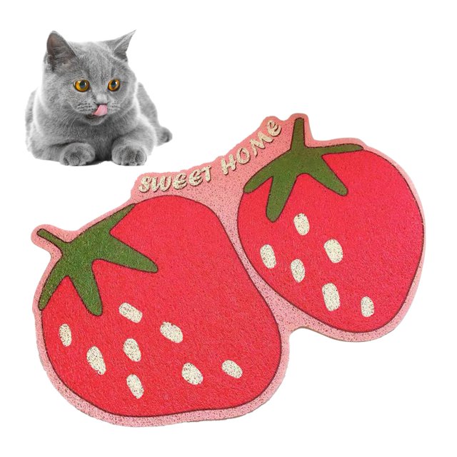 <p>Cat Food Catching Mat, Cat Litter Mat Easy To Clean PVC Skid Resistance Flexible Decorative For Bedroom For Pet</p>