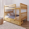 thumbnail image 1 of BEDSMART Lits Superposés Double sur Double en Bois Massif avec Rangement / Naturel, 1 of 7