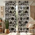 thumbnail image 1 of Vargottam Tropical Tree Print Sheer Curtains for Short Windows - Set of 2 Panels, 63", Grommet Top, Printed Georgette, Light Filtering Drapes for Kitchen or Bedroom, 1 of 9