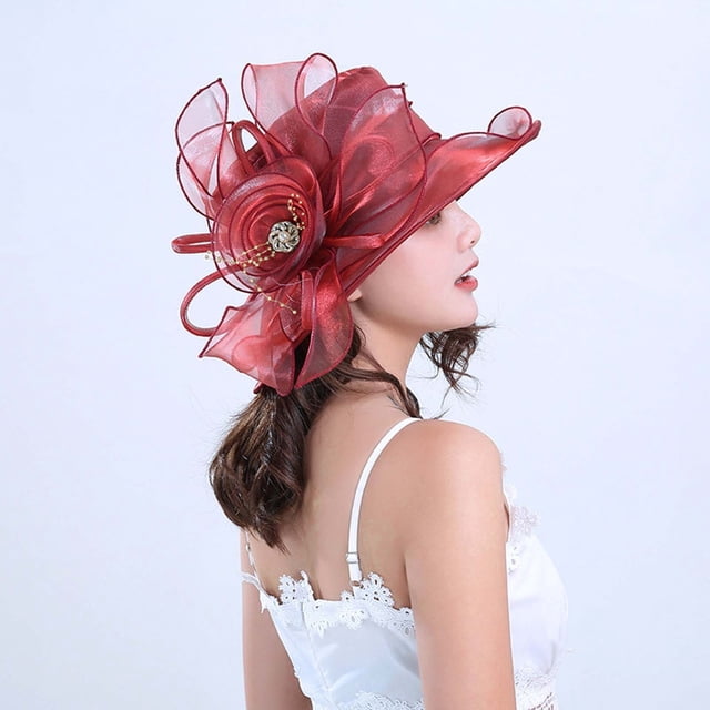 Women Fascinator Lady Cocktail Tea Party Church Wedding Bridal Flower Hat
