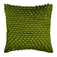 thumbnail image 1 of Housse de Coussin, Housse de Coussin Verte, Housse de Coussin Texturée à Plis Pincés avec Rubans et Boucles, Housse de Coussin 20x20 Pouces (50x50 cm), Taie d'Oreiller Moderne, Faux Suède Carré, Rayé - Go Green, 1 of 3