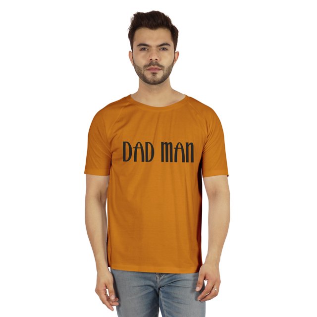 Inkmeso Printed Graphic "Dad Man" Tshirt For Men's Cotton Jersey Round Neck Tee For Daddy