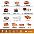thumbnail image 4 of Gotham Steel 20 Pc Pots and Pans Set, Bakeware Set, Ceramic Cookware Set for Kitchen, Long Lasting Non Stick Pots and Pans Set with Lids Dishwasher / Oven Safe, Non Toxic-Copper, 4 of 7