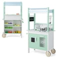 thumbnail image 1 of Gymax Double-Sided Pretend Play Kitchen Kids Wooden Grocery Stand w/ Remote Control, 1 of 10