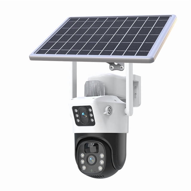 4K Dual-Lens Solar Camera, 8MP, 12000mAh Battery, Auto-Track, Dual Night Vision, Human Alert, Waterproof, 365-Day Runtime