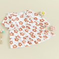 thumbnail image 3 of Girls Autumn Long Sleeve Crewneck Ruffle Floral Print Dresses, 3 of 9