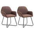thumbnail image 1 of vidaXL Dining Chairs 2 pcs Brown Fabric, 1 of 5