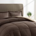 thumbnail image 2 of Nestl Reversible Comforter Set, King/Cal King Comforter Set, Chocolate Brown/Cream, 2 of 6