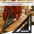 thumbnail image 2 of Yeacher Aluminum Alloy Triangle Rulers 90 degrees 45 degrees Set Square 12in Black Metric Square Ruler, 2 of 8