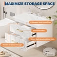 thumbnail image 4 of Modern Floating Bathroom Vanity – 30 Inch Wall Mounted Cabinet with 2 Large Soft-Close Drawers, Gold Handles, Ceramic basin, Easy Assembly – White, 30 inches, 4 of 6