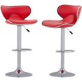 thumbnail image 1 of BestOffice Nouveaux Tabourets de Bar Pivotants Modernes Réglables en Similicuir - Ensembles de 2, Rouge, 1 of 7